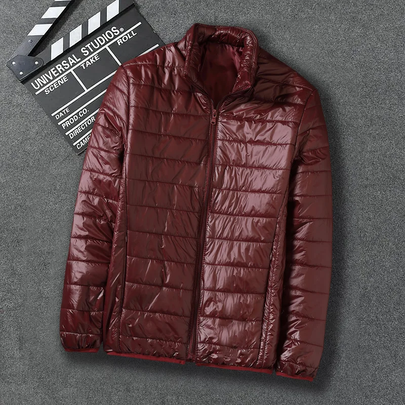 

Мужская легкая зимняя куртка из хлопка и полиэстера с пуховым наполнителем, теплая, модная, на молнии, с воротником-стойкой, для работы