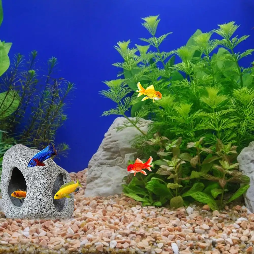 حوض السمك كهف الصخور خزان الأسماك بركة مخبأ لالروبيان Cichlid إخفاء تربية التفريخ المخبأ حوض السمك زينة اكسسوارات