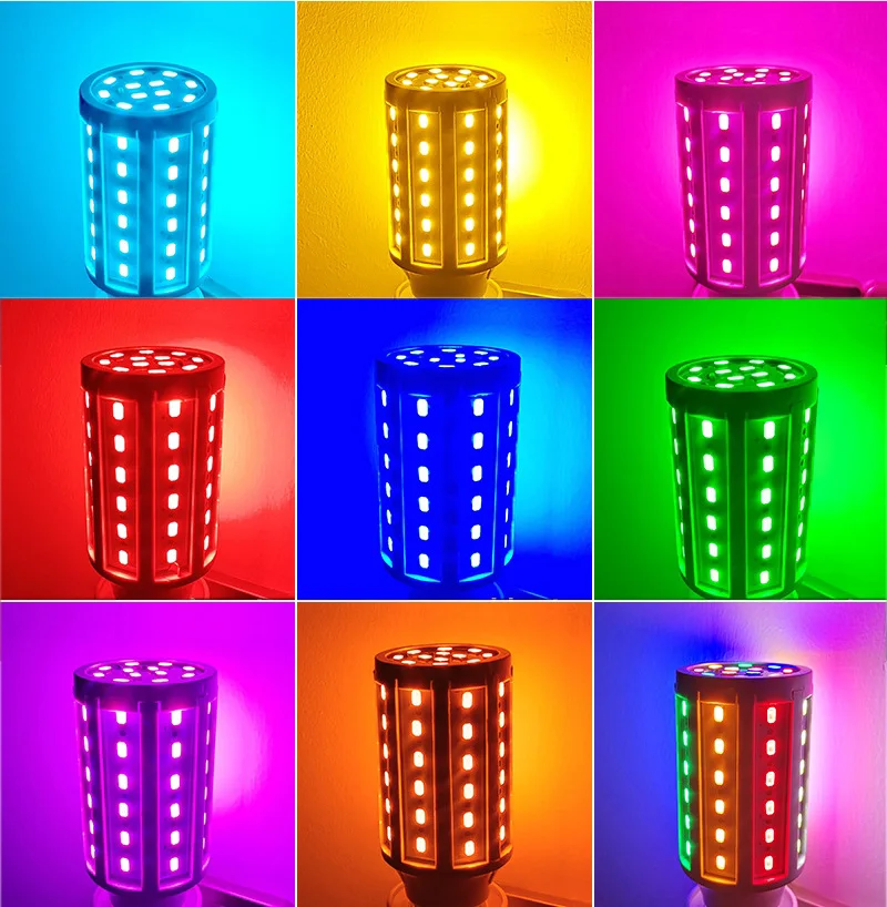 Lámpara LED de iluminación interior para el hogar, luz decorativa de 5W, 10W, 15W, 20W, 30W, E27, verde, rosa, para jardín, césped y paisaje, SMD5730