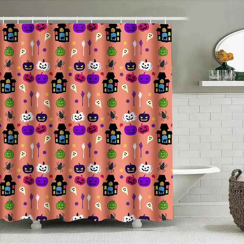 

Tuniu Хэллоуин страшная тыква призрак замок занавеска для душа для ванной комнаты детский декор комнаты для девочек