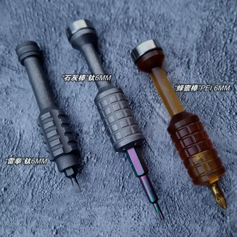 1PC Titanium Alloy PEI Screwdriver Portable Gadget Cross Bit Riding Equipment Palm Screwdriver EDC Tools