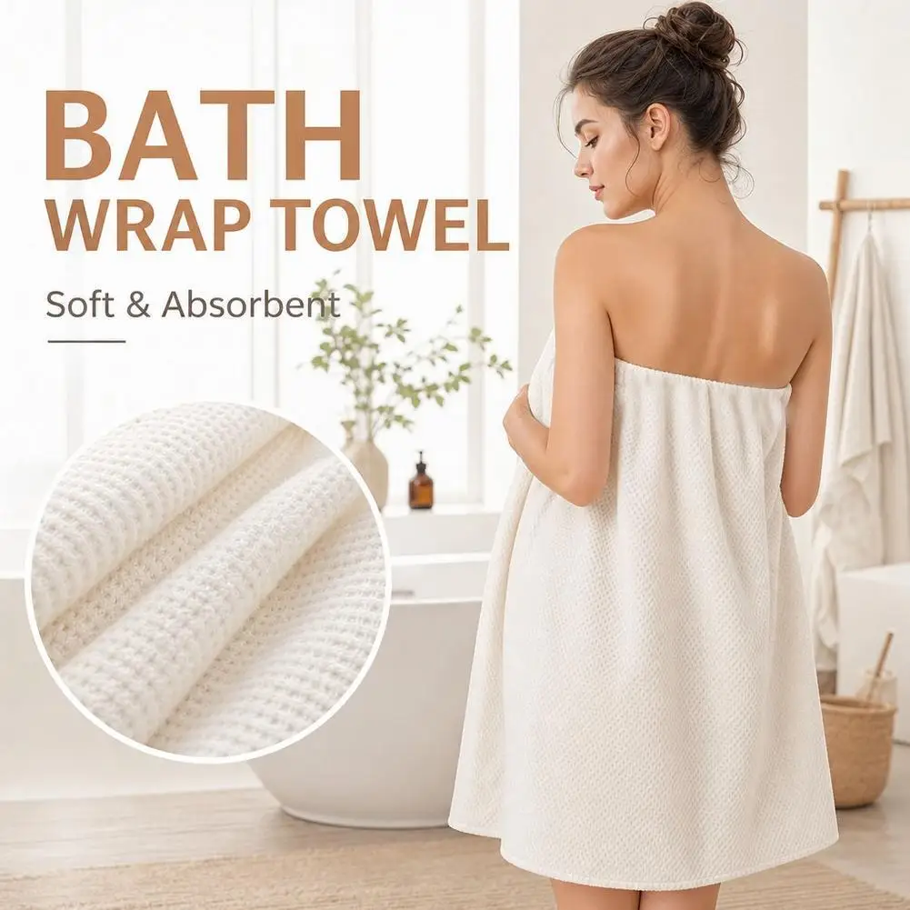 Bath Wrap & Hair Towel Wrap Set - Microfiber Quick Dry Absorbent, Soft Bath Skirt & Hair Turban for Women Home Shower Spa