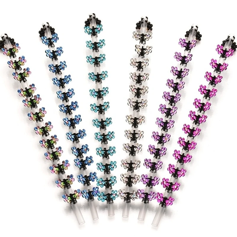 Mini Gripper Color Hairpins No-Slip Crystal Rhinestone Hair Clip Small Clips Hair Claws for Women Girl Headwear Hair Accessories