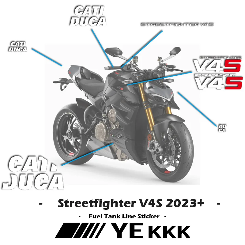 

For Ducati Streetfighter V4S 2023 2024 New Fairing Case Sticker Decal Streetfighter V4S LOGO Reprint