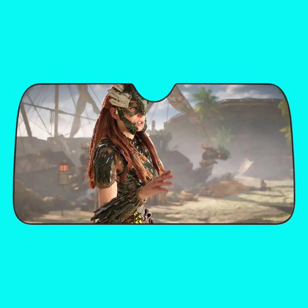 H-Horizon Forbidden West Car Sunshade 130x70 سنتيمتر سيارة ظلة غطاء الزجاج الأمامي UV حماية السيارات قناع اكسسوارات للسيارات #5