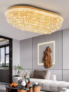 奢華金銀K9水晶E14 LED可調光吸頂燈 2025。餐廳吸頂燈 10 最佳銷售 銀色吸頂燈 - №7