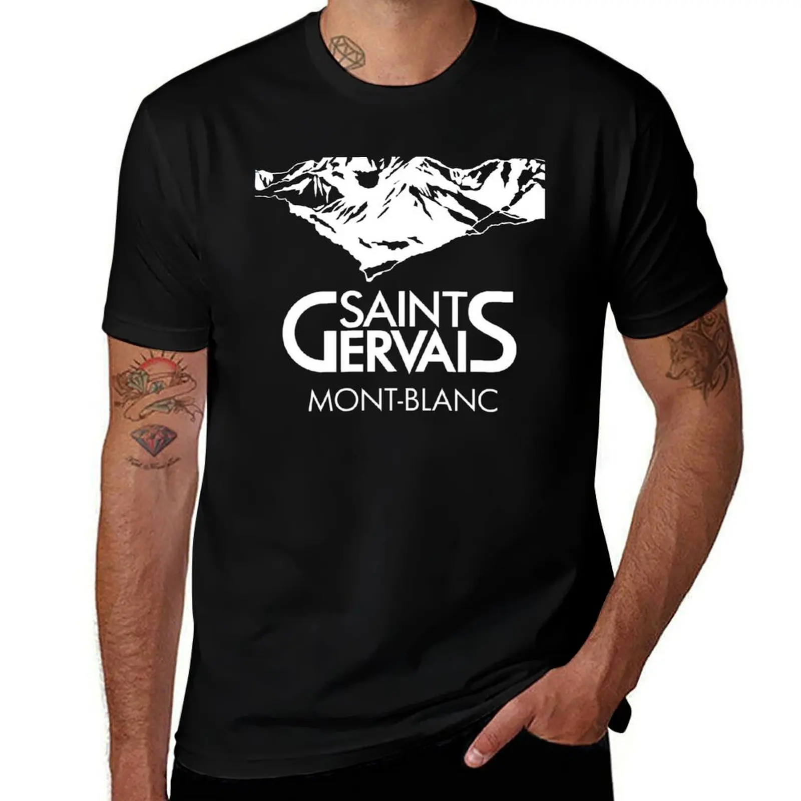 Saint Gervais Mont Blanc T-Shirt Relaxed Fit Casual Short Sleeve Top T-Shirt