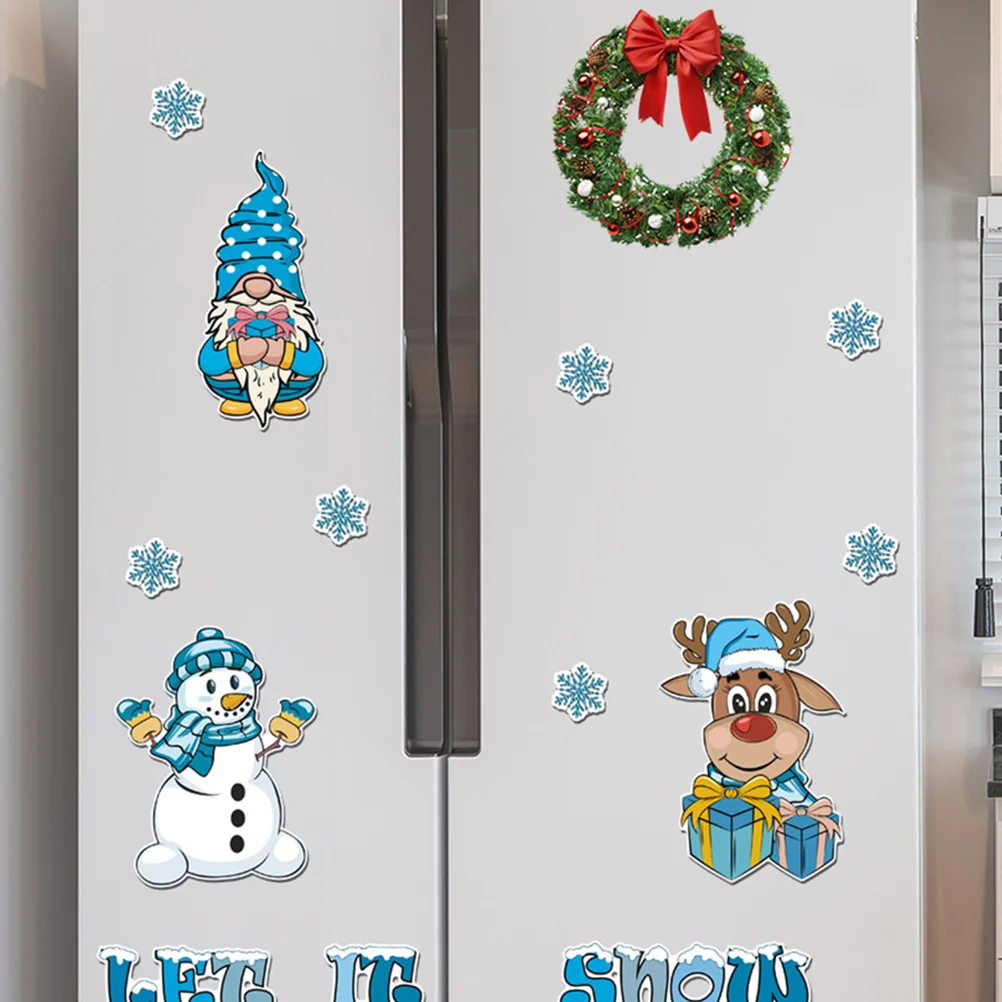 

Christmas Tree Magnet Fridge Stickers Snowman Refrigerator Magnets Pvc for Door Decor