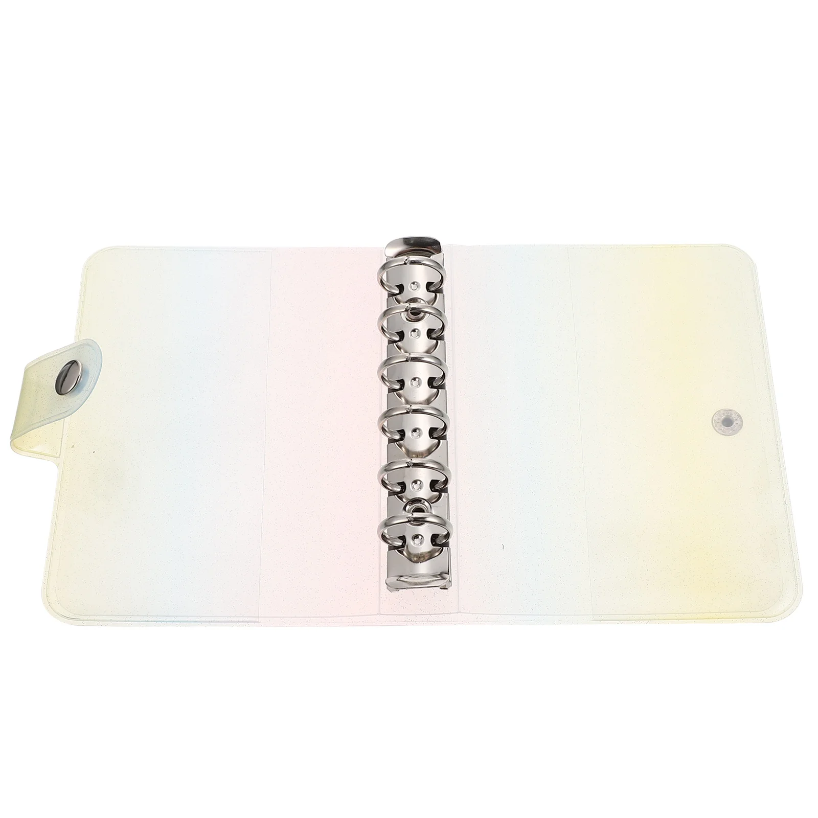Arco-íris a7 pasta de folhas soltas pvc bloco de notas capa transparente protetor de diário para escola escritório casa portátil diário caso