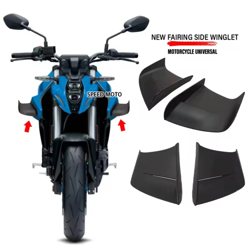 Fairing Winglets Motorcycle Wind Wing Universal Motorcycle Winglets Spoiler Aerodynamic Wing Kit Motorbike Modified Side view 6