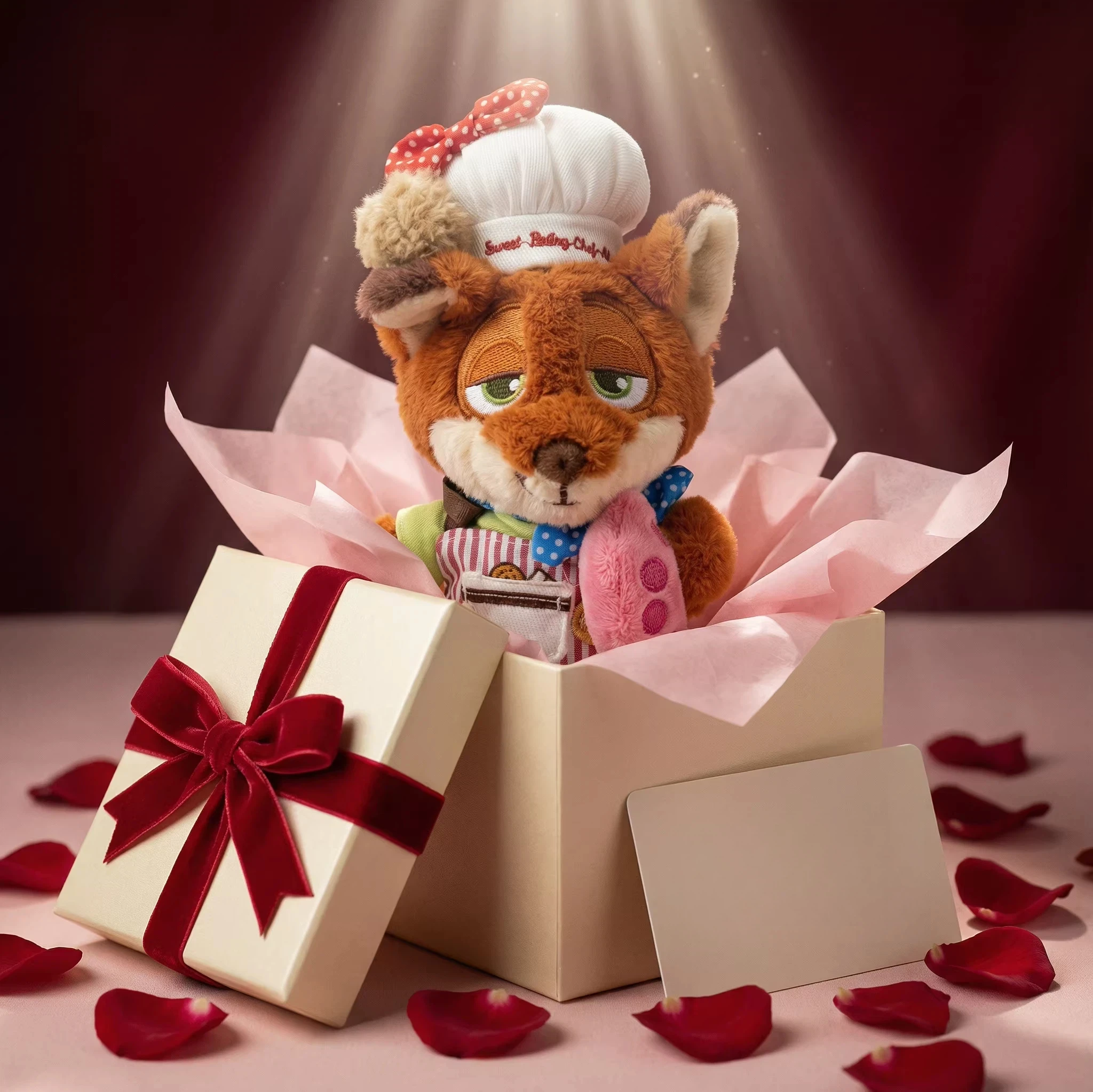 

Zootopia Nick Wilde Chef Style Plush Bag Charm Cute Stuffed Fox Pendant Valentines Day Confession Gift For Lovers Couples