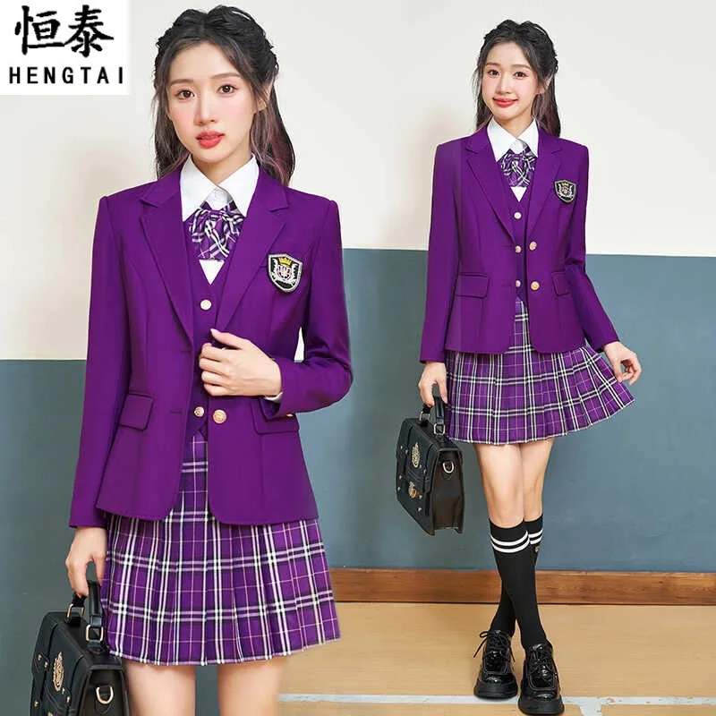 

Preppy Style Suit Women2024New Autumn Small Temperament Campus SuitjkUniform Suit Dress