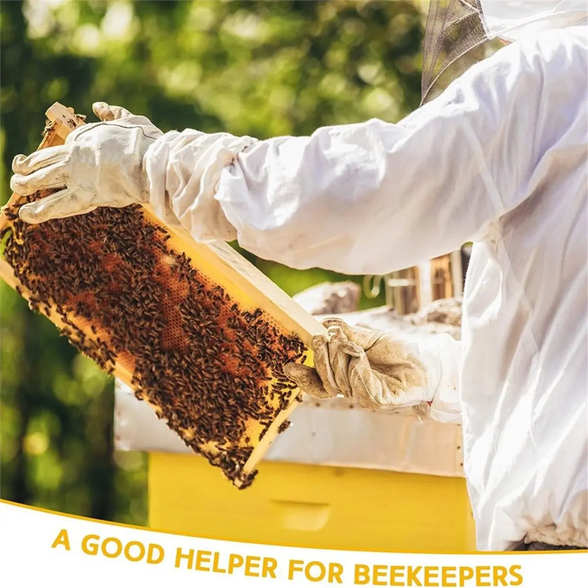 Bee Keeping Hats and Gloves Includes Thick Goatskin Leather Bee Gloves with Ventilated Sleeves and Bee Keeper Fencing