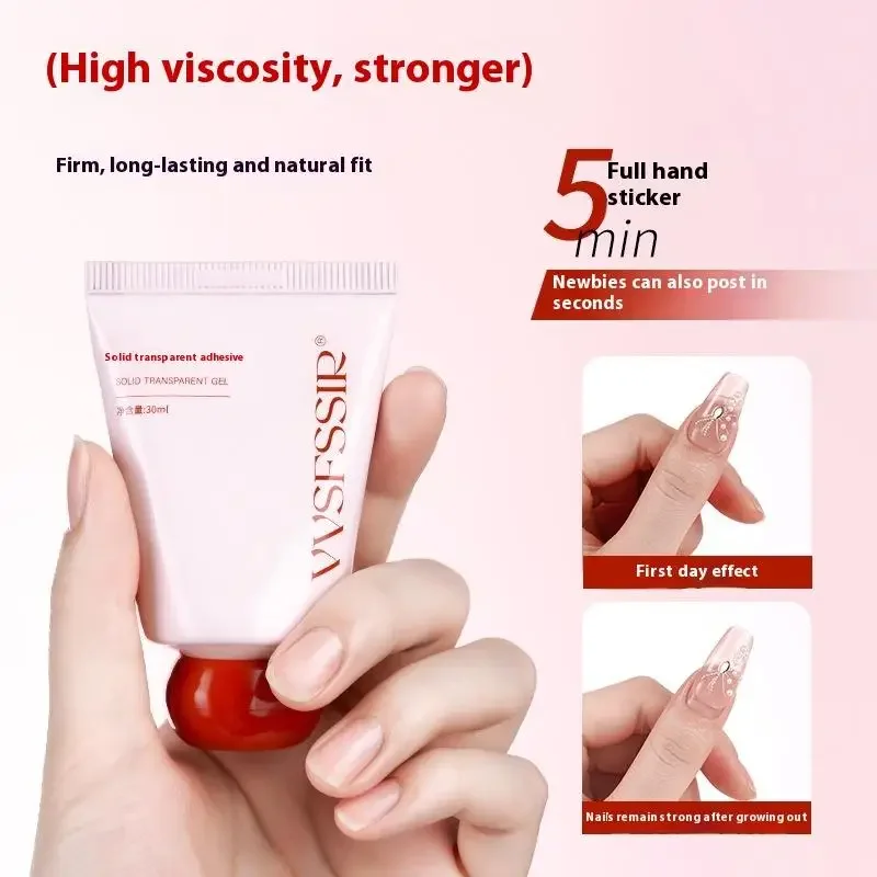 30ML stevige nagellijmgel voor druk op nagels, gelnagellijm voor nageltips Langdurige supersterke nagellijm voor acrylnagels