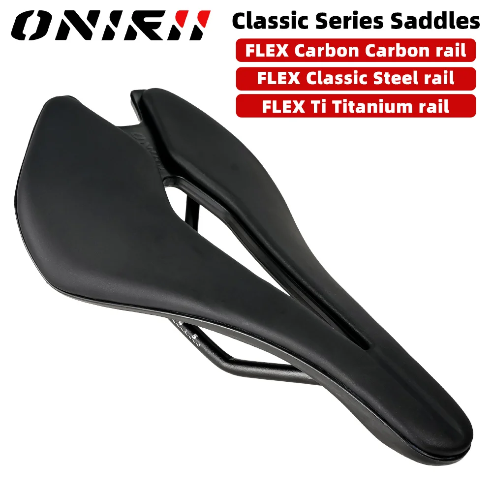 ONIRII Bicycle Saddle 142mm for MTB Road Bike 3D Printed Titanium Carbon Fiber Steel Hollow Comfortable Breathable Cycling Seat