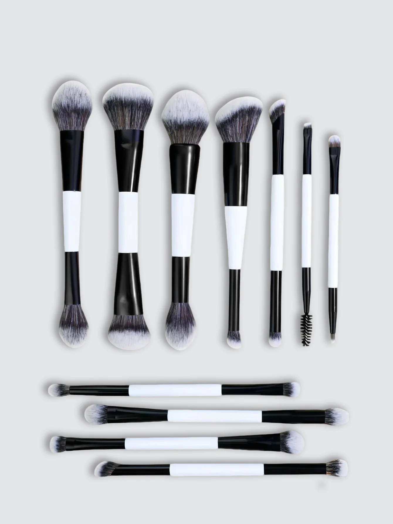 11-Piece Dual-Ended Makeup Brush Set, Multifunctional Makeup Brushes, Blush Brush, Foundation Brush, Powder Brush, Highlighter Brush, Eye Brush, Eyeshadow Brush, Nose Contour Brush, Concealer Brush, Blush Brush, Makeup Brush Set, Portable Makeup Brushes, Gift for Girls and Women
