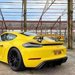 For Porsche Boxster Cayman 718 981 987 New GT4 Rear Trunk Spoiler Wing Rear Trunk Big Spoiler Lip Wing Carbon Fiber / FRP Black