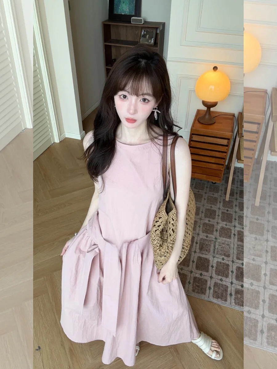 

Розовый утягивающий жилет с круглым вырезом Ne Svel, женский, дизайнерский, для повседневной носки, с завышенной талией и завязками