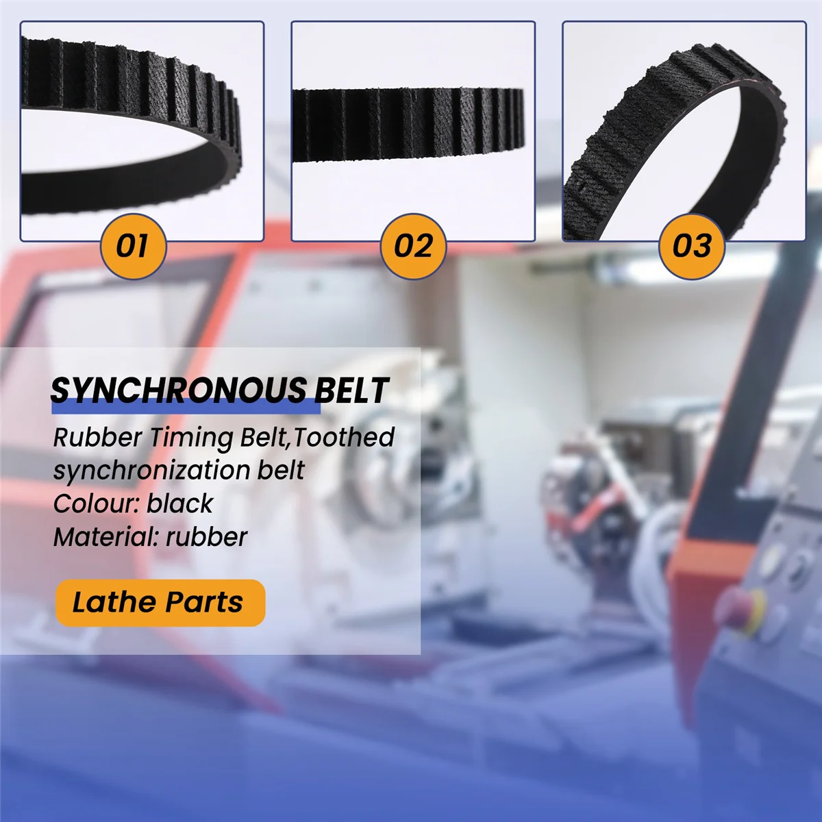 5Pcs Synchronous Belt Rubber Timing Belt M1.5X70Tx9.5mm Cj0618 SIEG C2 C3 Lathe Parts