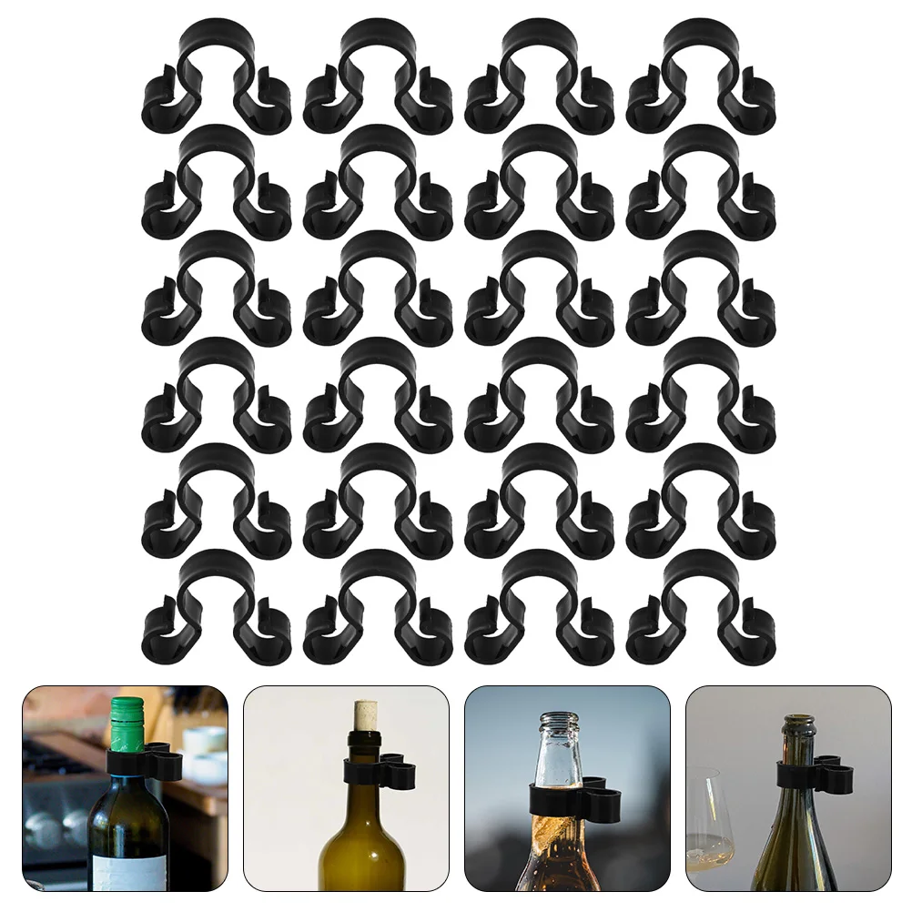 

24Pcs Bottle Clamp Holder Plastic Clip Dual Use Reusable Party Household Restaurant Supplies Holder