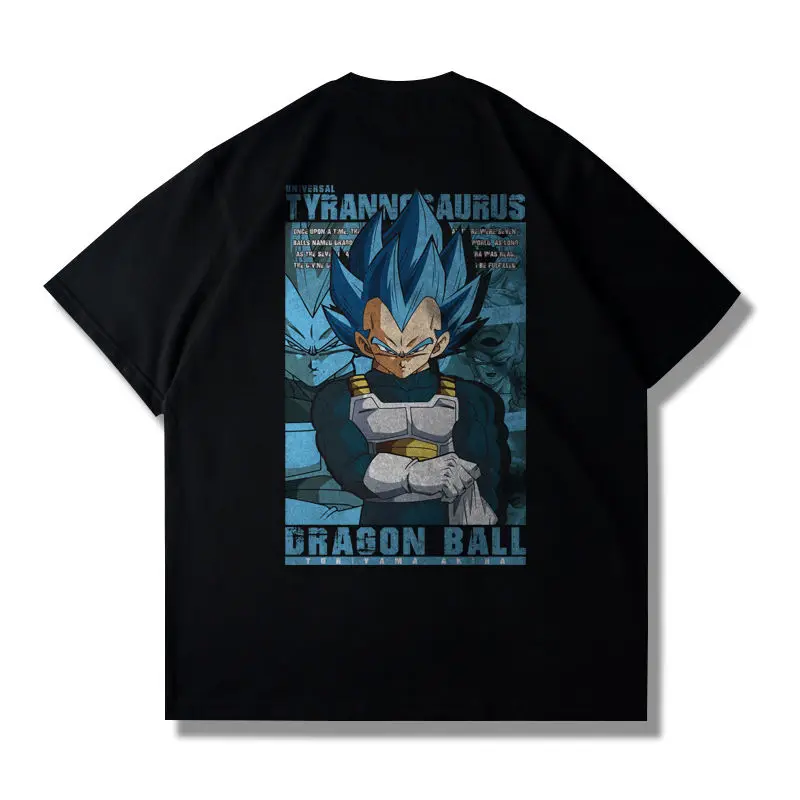 Dragon Ball Vegeta Unisex-T-Shirt aus reiner Baumwolle, 2026, Sommer-Hot-Anime-Druck, amerikanisches lässiges Eltern-Kind-Kurzarmshirt
