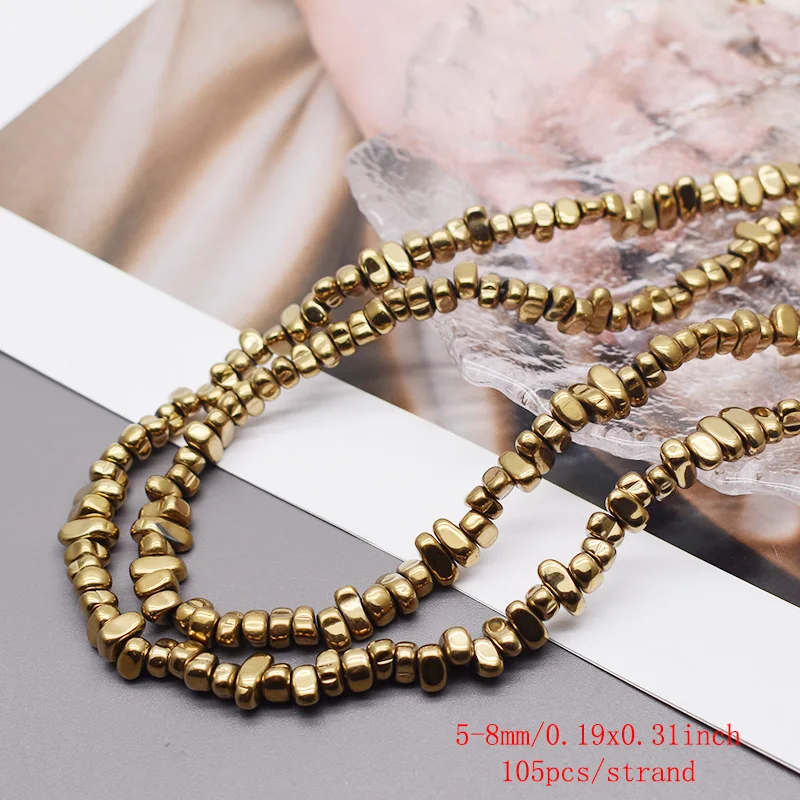 45 Style Plating Gold Color Retention Natural Hematite Stone Spacer Loose Beads For Jewelry Making DIY Bracelet Necklace image 4