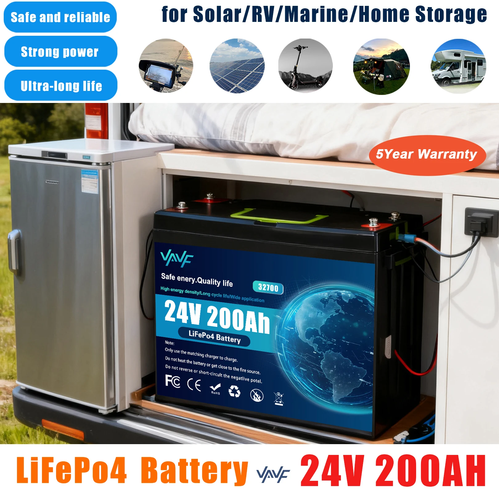 Lifepo4 24V 200Ah B…
