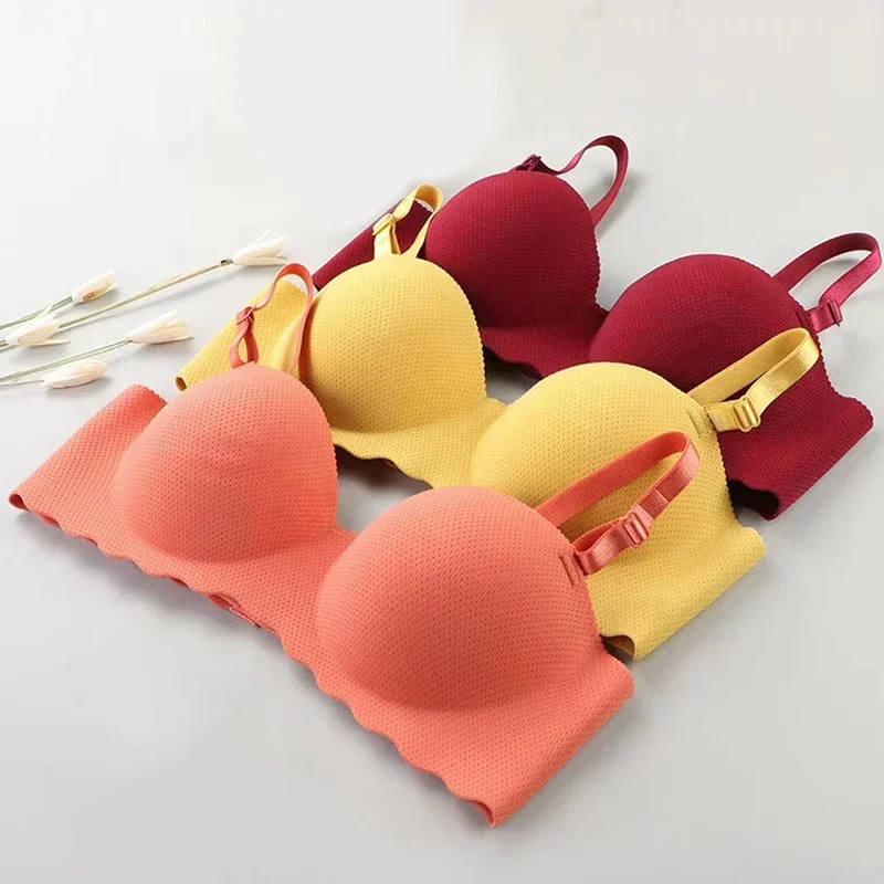 Sexy Women Bras Solid Color Seamless Underwear No Wire Push Up Girls Bralette Soft Breathable Lingerie Thin Tube Top