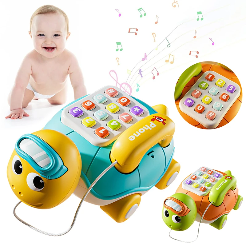 

Musical Turtle Crawling Baby Toys Interactive Baby Phone Toy With Music Lights Toddlers Early Learning Educational Toys