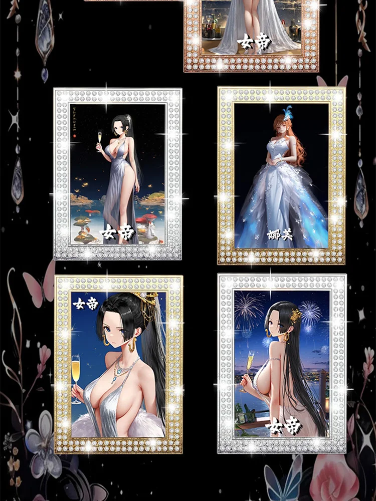 Nuovo One Piece Metal Frame Diamond Flash Collection Card Falò Creative Studio Nami Boa Hancock Yamato Anime Personaggio Carte