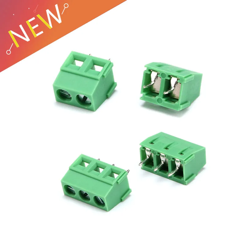 5PCS KF127-5.00/5.08mm KF127-2P KF127-3P Screw 5.0mm Terminal Block 2 Pin 3 Pin Pcb Terminal Block Connector