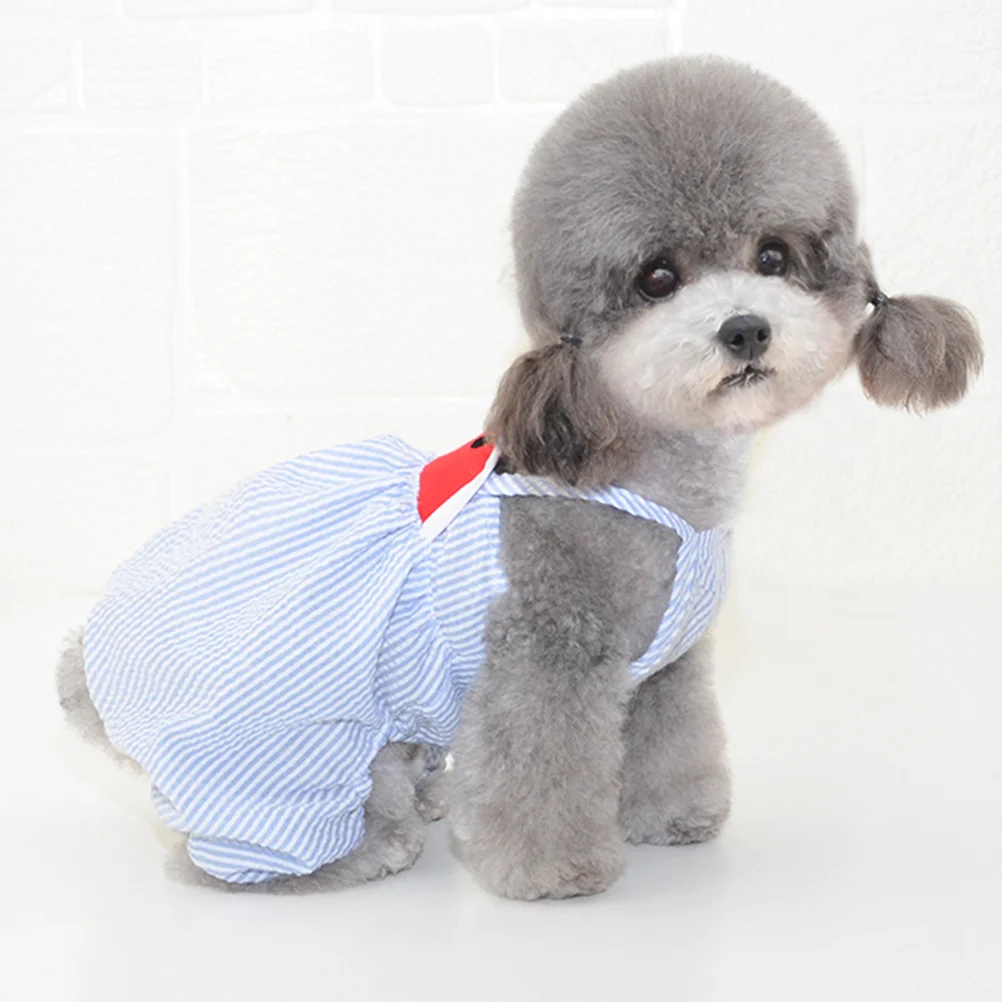 

Watermelon Print Sleeveless Dog Sling Pants Sky-Blue Size S Pet Costume For Party Wedding Photo Shoot Fast Drying