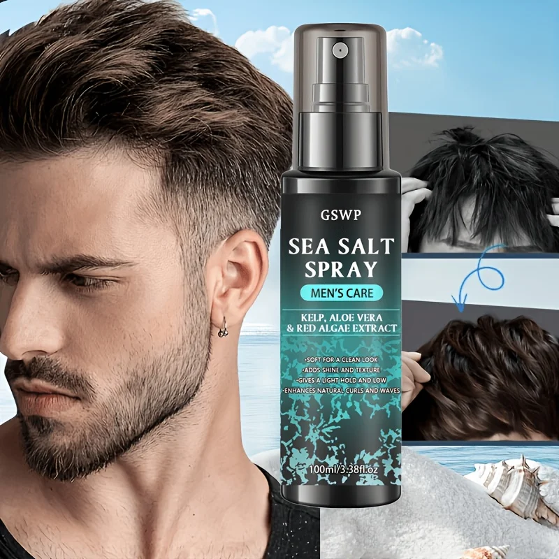 GSWP Sea Salt Curl Defining Spray,Creates Natural Texture & Volume, Refreshing Oil Control & Hydration for Summer.100/200ml