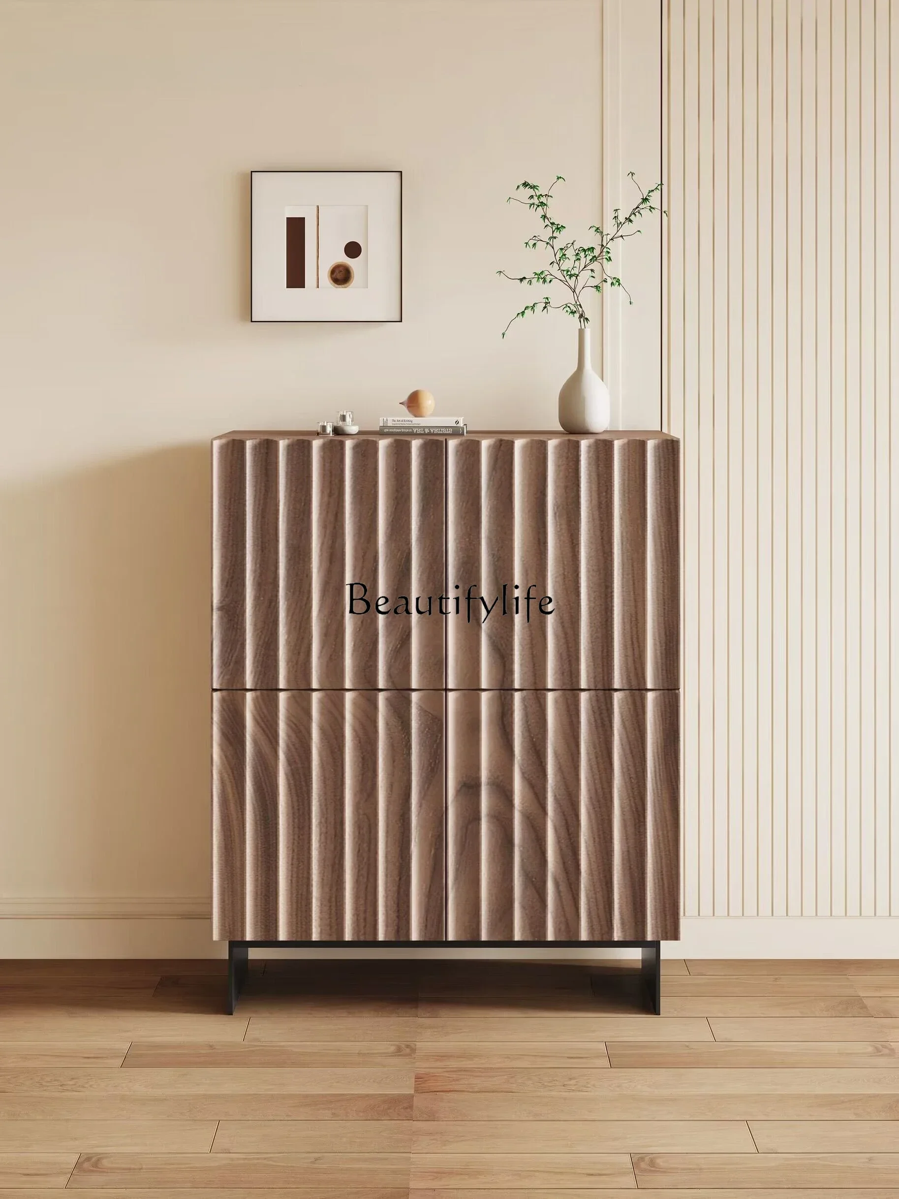 

ls 04North American black walnut solid wood four-chest cabinet modern simple storage cabinet