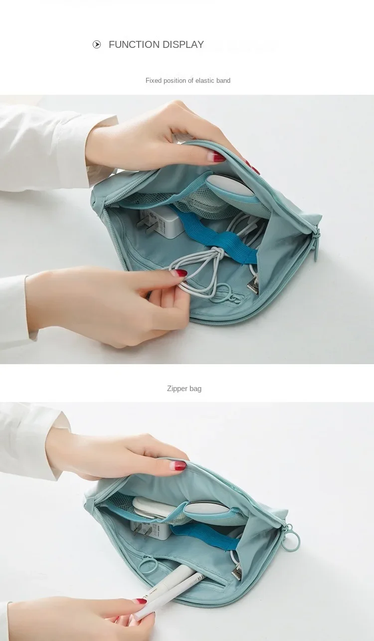 NEW Simple Cosmetic Bag Portable Multifunctional Data Cable Storage Bag Finishing Pouch Portable Travel Business Organizer Cart