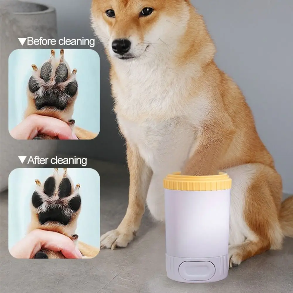 

Soft Silicone Brush Pet Foot Washing Cup Portable Out Cleaning Dog Paw Cleaner Manual One-touch Design Dog Feet Washer