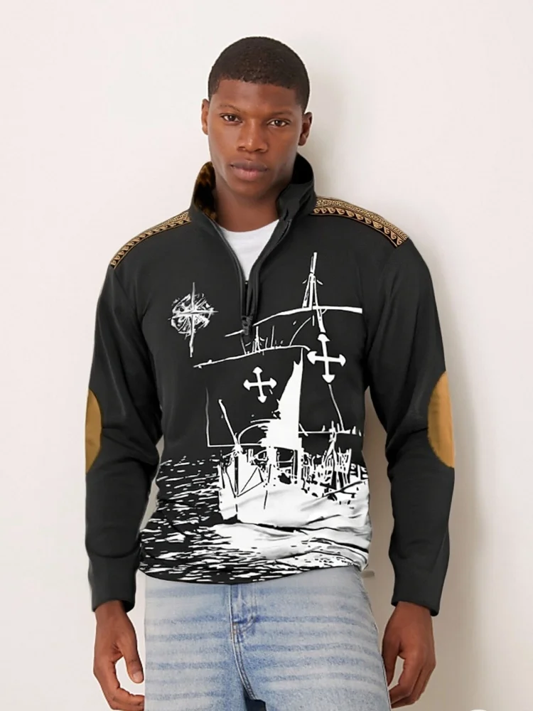 

Новые толстовки и свитшоты, мужские пуловеры с длинными рукавами и воротником-стойкой, мужская одежда, праздничные туники в стиле ретро с 3D принтом