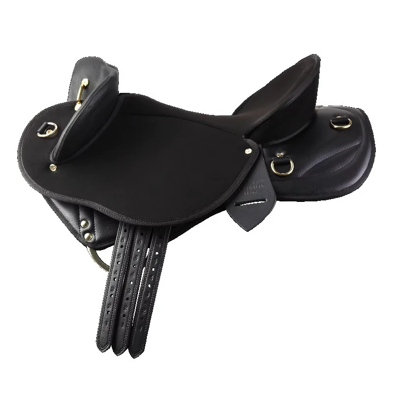 

Western Horse Saddle Close Contact Balanced Fit For Ranch Riding Black Brown