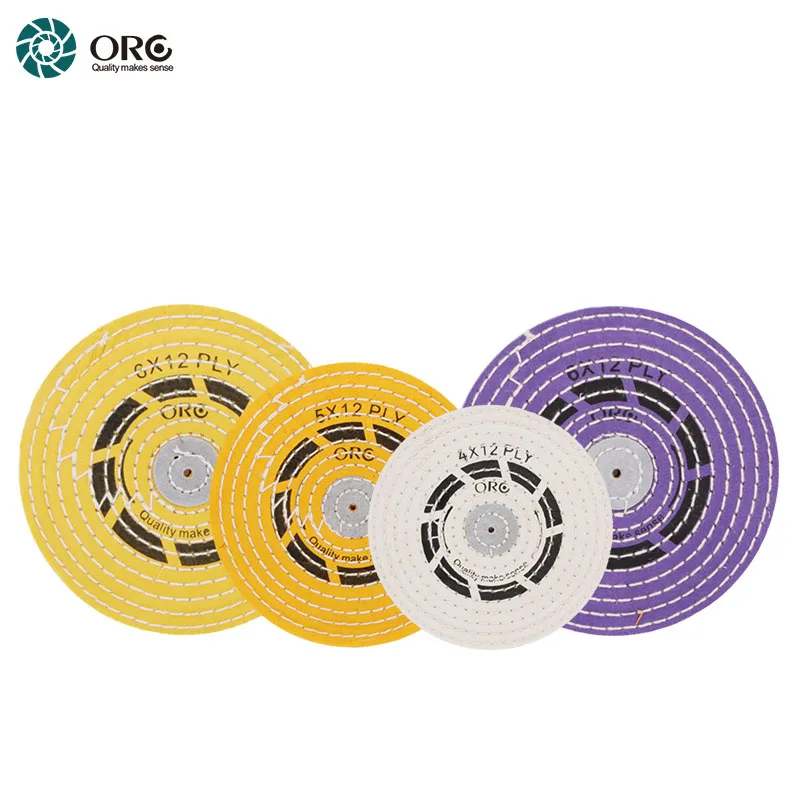 ORO 6-Inch Berry Knife Edge Buffs 6pcs Jewelry Cotton Polishing Wheel for Platinum, Mirror Finish, Pre & Final Polishing