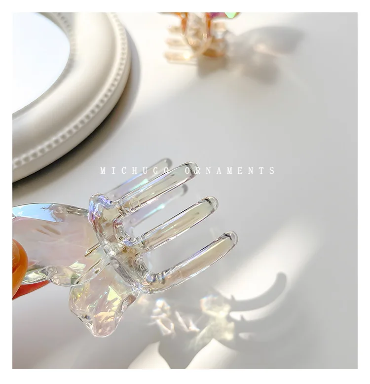 2PCS Meerjungfrau Kime Kristall Fee Schmetterling Greif Clip Teenager Luft Gefühl Hinterkopf Haar Greifen Transparent Große Hai Clip – Detail 5