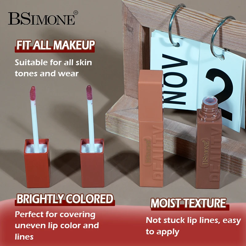 مبيعا حقيقي كوب غير لاصق ملمع شفاه مخملي من الساتان ملمع شفاه سائل غير لامع مقاوم للماء سائل ملون يدوم طويلاً