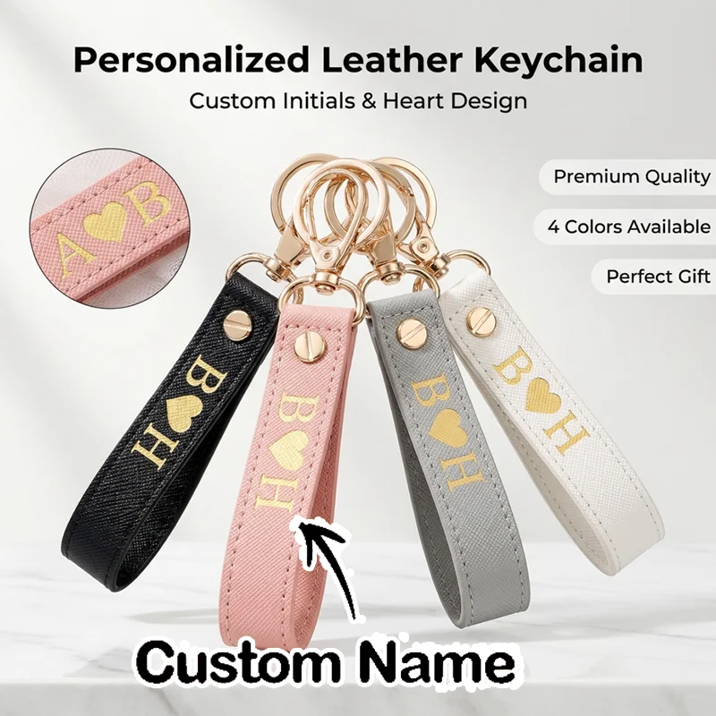 1 Stück personalisierter Leder-Schlüsselanhänger mit Ihrem Namen, personalisiertes Taschenzubehör, Valentinstagsgeschenke und Jubiläumsgeschenke
