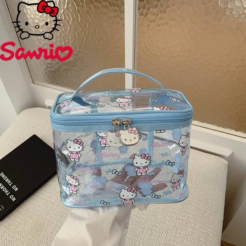 

Sanrio New Transparent Makeup Bag Fashionable High Quality Handheld Toilet Bag Cartoon Lightweight Travel Item Storage Bag