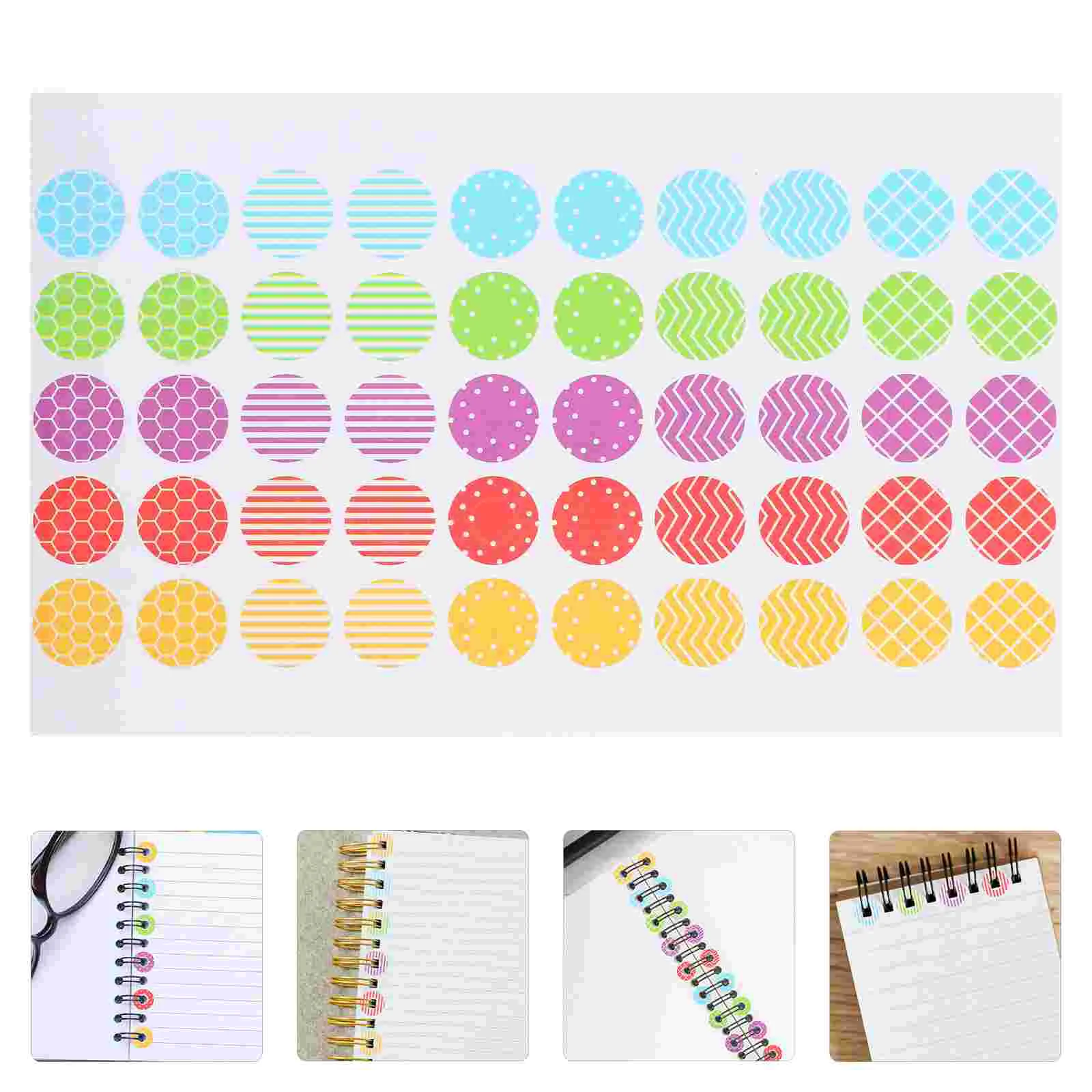 

10 Sheets Loose Leaf Round Hole Labels Binder Stickers Tabs Paper Reinforcement Punch Ring Reinforcements Hole-punched Pages