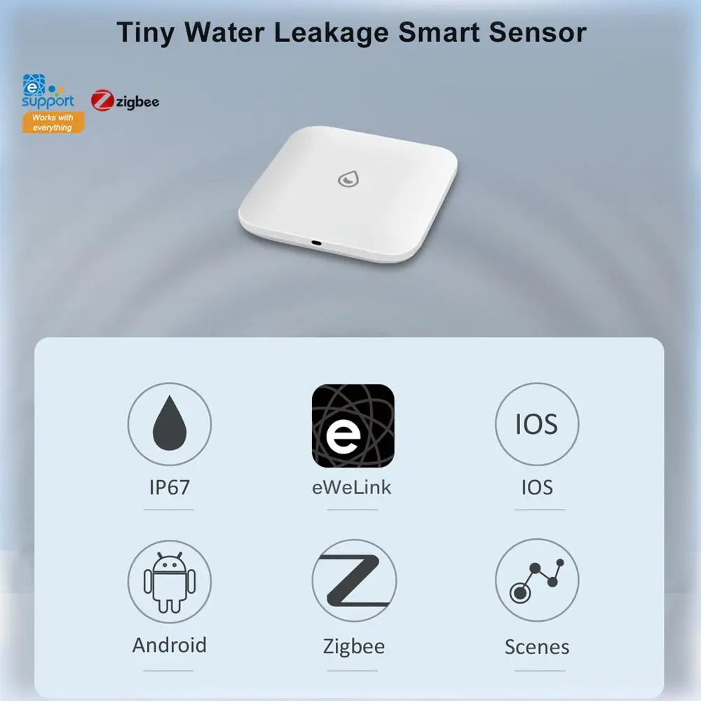 Imagem -04 - Sensor de Vazamento de Água sem Fio Smart Home Imersão Sensor Ewelink App Monitoramento Remoto Alarme de Detector de Vazamento de Água