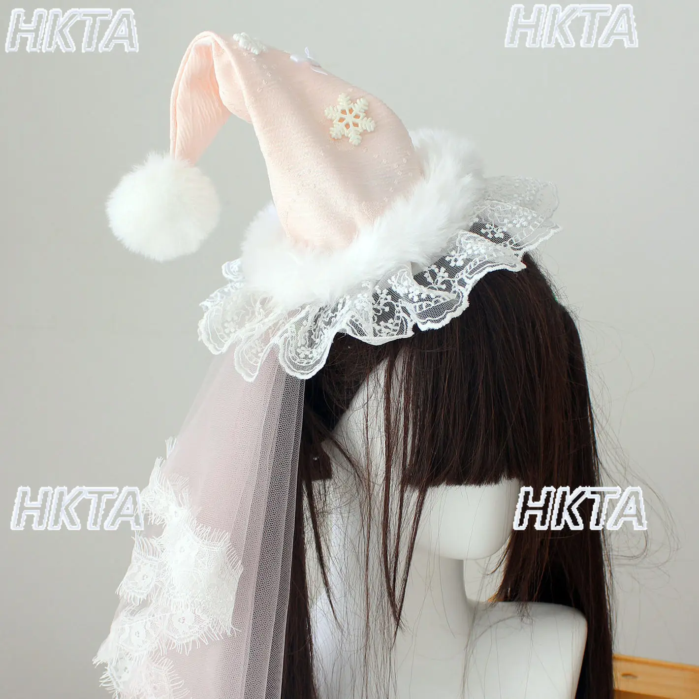 

Handmade Pointed Christmas Hat Clip Lolita Snowflake Small Hair Accessory Costume New Year Birthday Event Headwear Hats Women