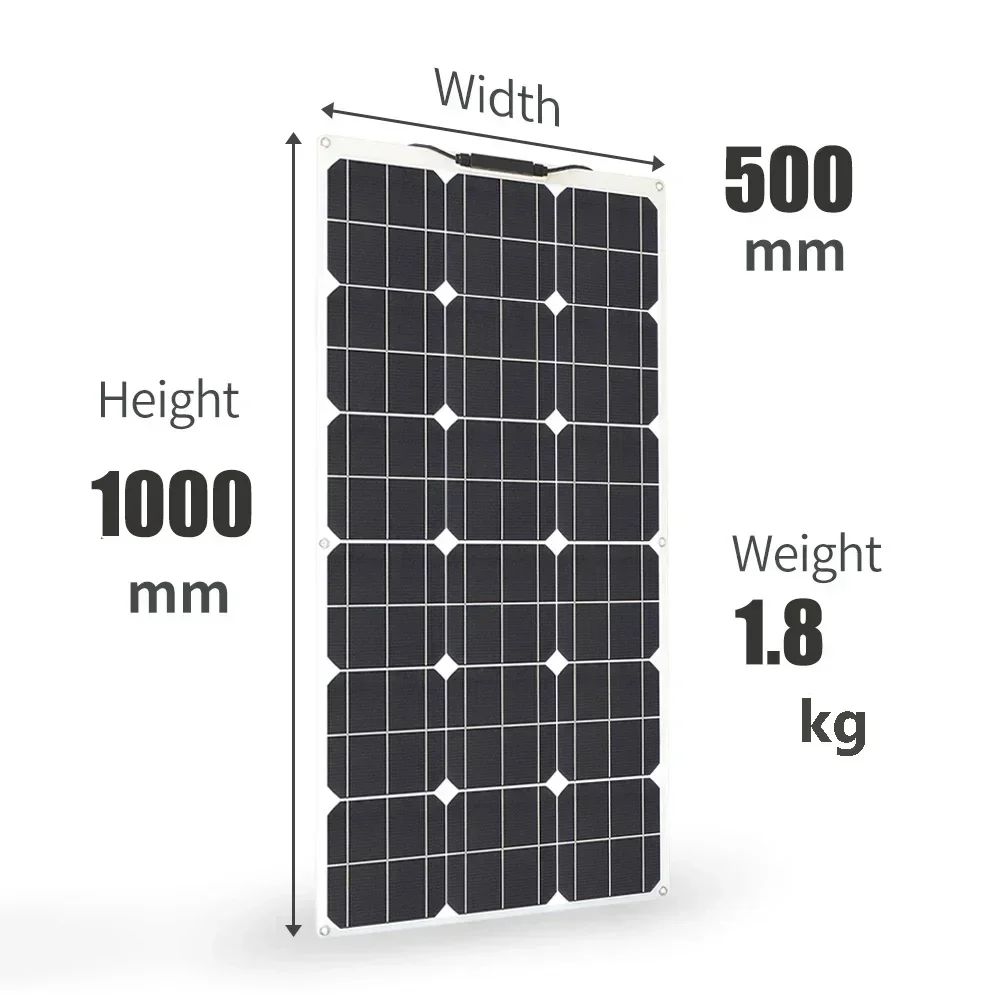 200w Solar Panel Kit Flexible 12V Battery Charger Controller 30A Photovoltaic Panel for Home Balcony Car RV Yacht Waterproof