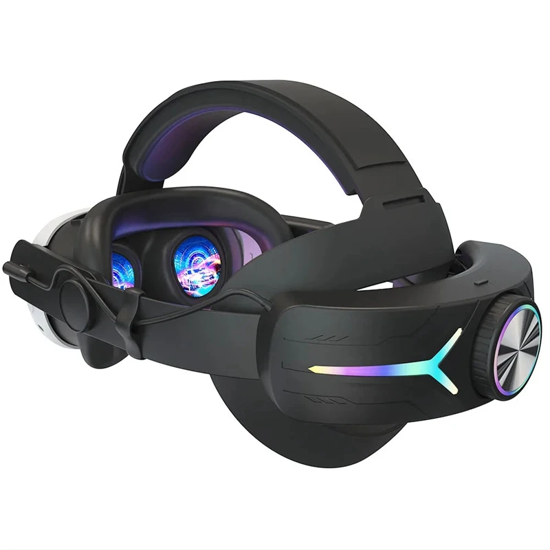 VR Head Strap For Meta Quest 3 Sponge Headwear RGB Charging Headset Built-In 8000Mah Batteries VR Accessories