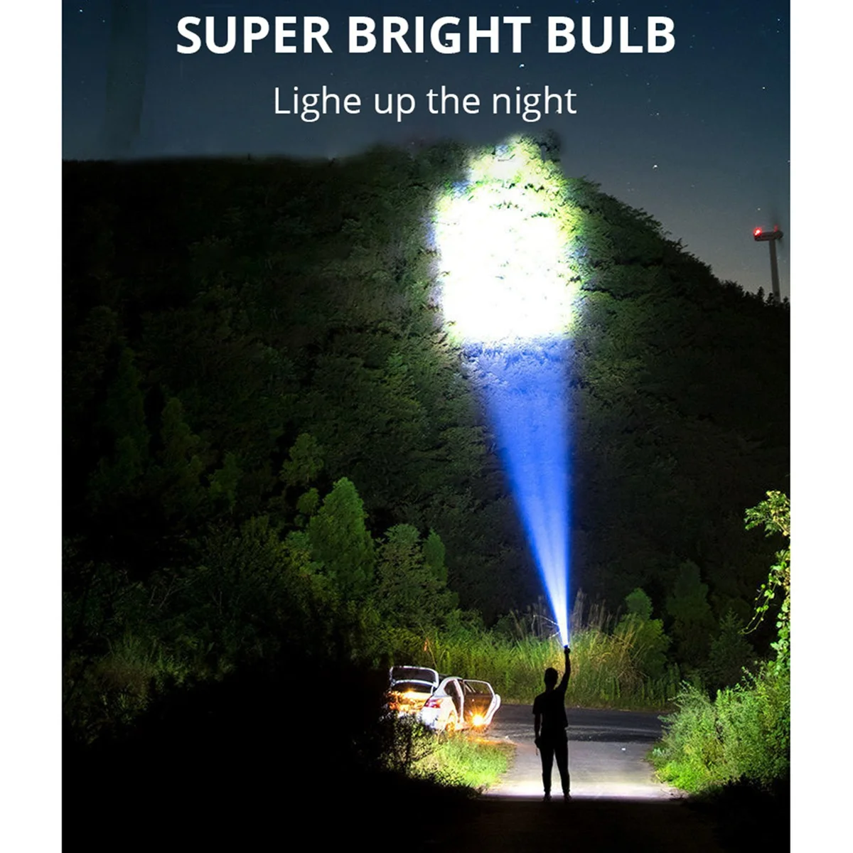 Super Bright Flashlight Ultra Powerful LED Torch Light Rechargeable Side Light 5LED Outdoor Flashlight for Camping