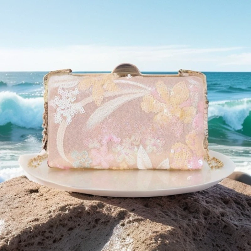 

Двусторонняя вечерняя сумка с вышивкой бисером и стразами в китайском стиле, нишевый клатч с пайетками, роскошная блестящая вечерняя сумка Sac De Luxe Original